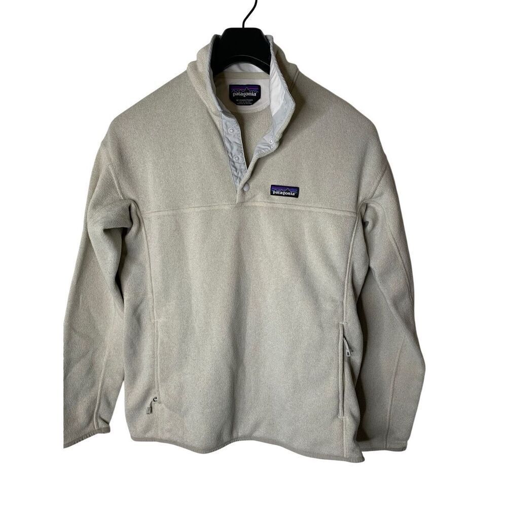 Patagonia Better Sweater Marsupial Pullover Fleece off white women's medium